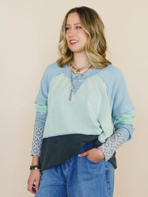 Garden Poems Long Sleeve Top - Seafoam XL / Seafoam