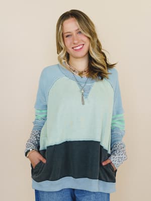 Garden Poems Long Sleeve Top - Seafoam XL / Seafoam