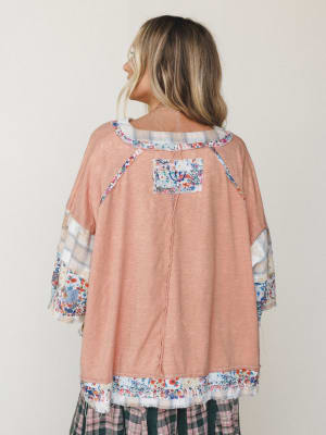Sweet Clover Knit Top - Peach XL / Peach