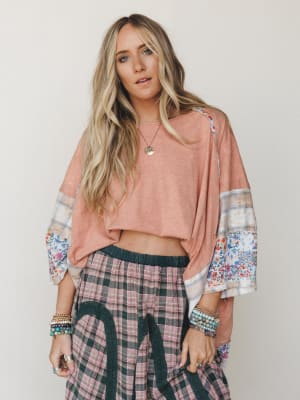 Sweet Clover Knit Top - Peach XL / Peach