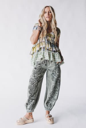 sweet-on-you-embroidered-pants-green/Green