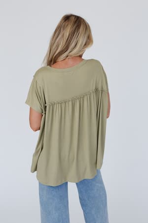 sunday-morning-babydoll-top-light-olive/Light Olive