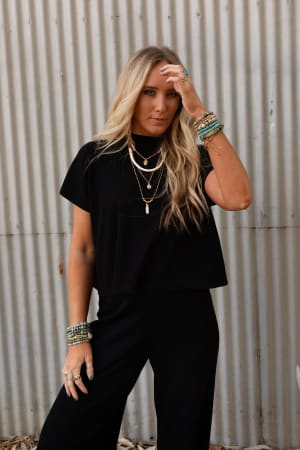 Amber Skies Mock Neck Top: undefined