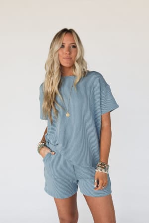 Kick Back Top And Shorts Set: undefined