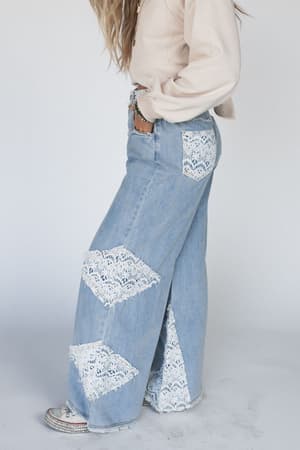 crosby-crochet-patch-jeans-denim/Blue