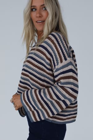 Meadow Crochet Striped Top: undefined