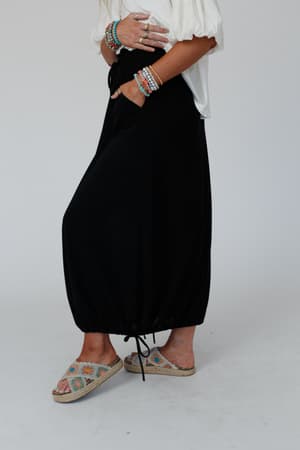 all-in-drawstring-maxi-skirt-jet-black/Jet Black