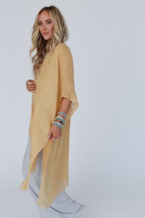 harkin-sequin-border-kimono-mustard/Mustard