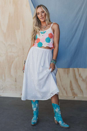 Briley Eyelet Skirt: undefined