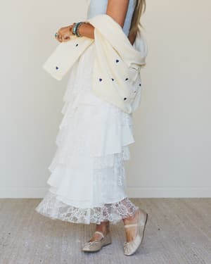 Quiet Getaway Lace Maxi Skirt - Off White L / White