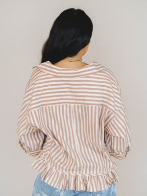 Go Time Blouse - Ivory Rust L / Ivory Rust