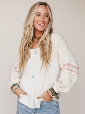 Poppy Fields Embroidered Top: undefined