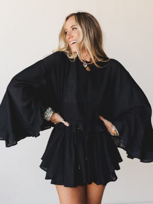 Anaya Poncho - Black S / Black