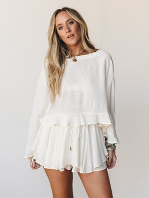 Anaya Poncho - Cream S / Cream