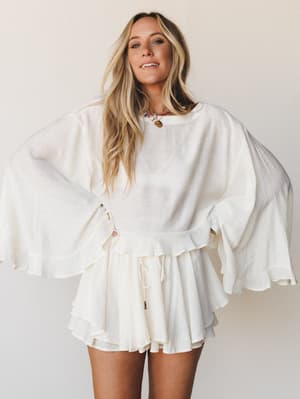 Anaya Poncho - Cream S / Cream