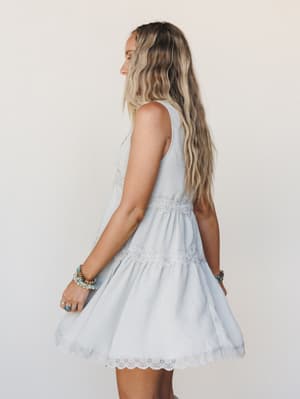Lily Lace Dress - Pewter S / Pewter