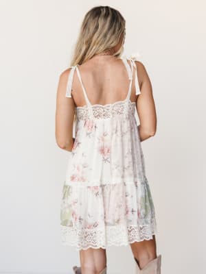 Floral Dance Dress - Beige Multi S / Beige Multi