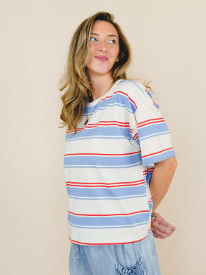 Good Times Rollin’ Tee
- Cream Blue L / Cream Blue