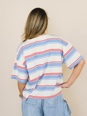 Good Times Rollin’ Tee
- Cream Blue L / Cream Blue