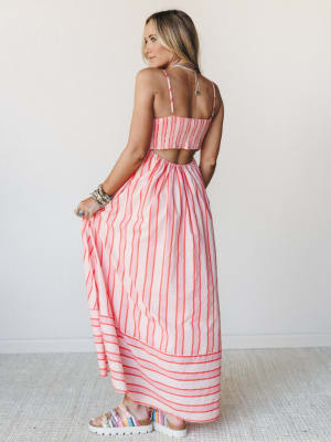 Nina Striped Dress - Blush S / Blush