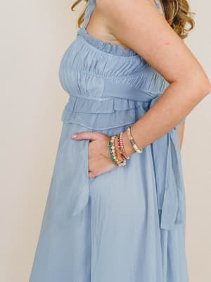 Spring Affair Dress - Pale Blue L / Pale Blue
