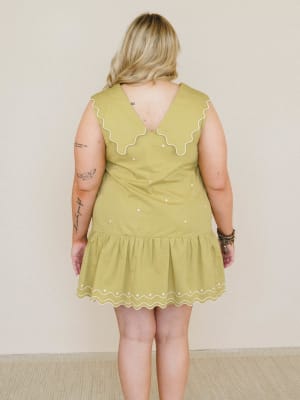 Sweet Pea Collared Dress - Lemon Grass L / Lemon Grass