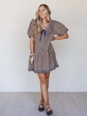 Joyfully Ever After Dress - Peach Navy XL / Peach Navy