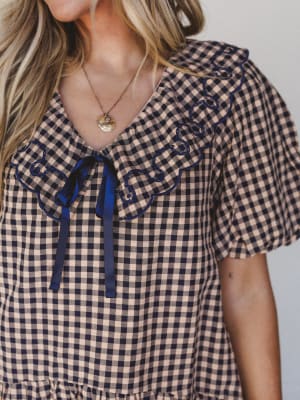 Joyfully Ever After Dress - Peach Navy XL / Peach Navy