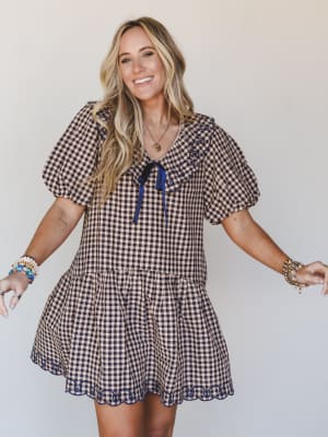 Joyfully Ever After Dress - Peach Navy XL / Peach Navy