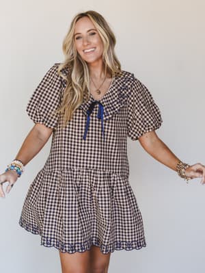 Joyfully Ever After Dress - Peach Navy XL / Peach Navy