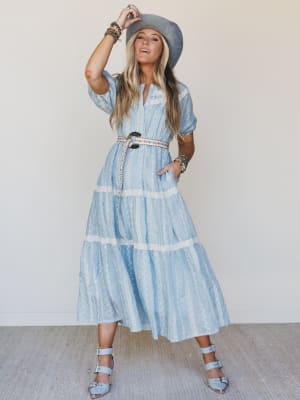 Floral Dance Dress - Cloud Wash XL / Cloud Wash