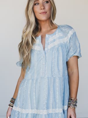 Floral Dance Dress - Cloud Wash XL / Cloud Wash