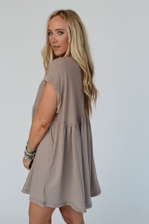 sweet-nothings-baby-doll-dress-khaki/Khaki