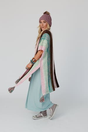 wandering-soul-striped-tassel-ruana-mint/Mint