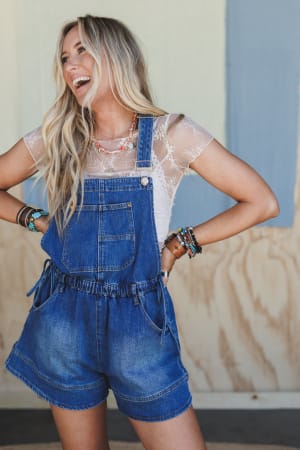 Bandana Mood Denim Romper: undefined