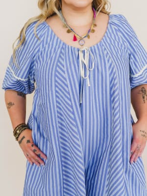 Springtime Romper - Denim Blue S / Denim Blue
