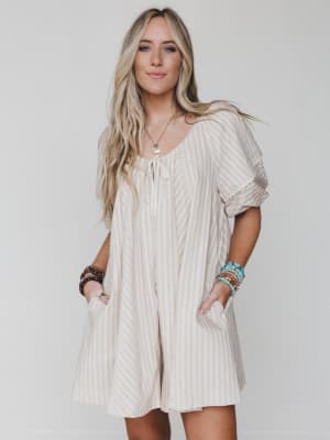 Springtime Romper - Taupe L / Taupe