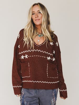 sewn-in-bloom-sweater-red/Brick