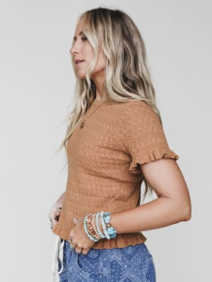 Spring Whisper Top - Burnt Orange L / Burnt Orange