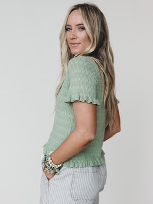 Spring Whisper Top - Light Sage L / Light Sage