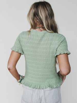 Spring Whisper Top - Light Sage L / Light Sage