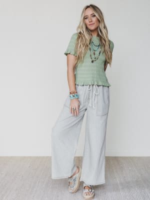 Spring Whisper Top - Light Sage L / Light Sage