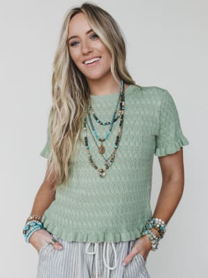 Spring Whisper Top - Light Sage L / Light Sage