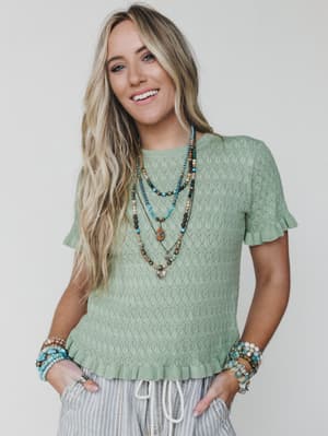 Spring Whisper Top - Light Sage L / Light Sage