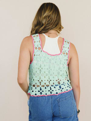 Island Awaits Crochet Vest - Spearmint XL / Spearmint