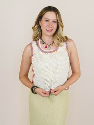 Beach Trips Crochet Tank - Ivory S / Ivory