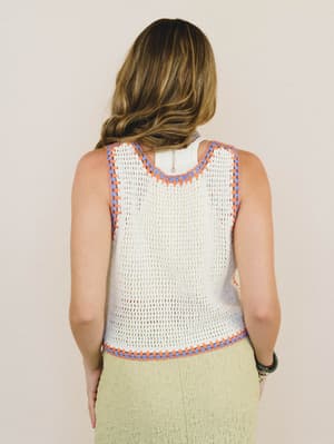 Beach Trips Crochet Tank - Ivory S / Ivory