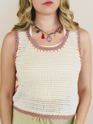 Beach Trips Crochet Tank - Ivory S / Ivory