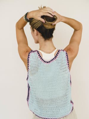 Beach Trips Crochet Tank - Powder Blue S / Powder Blue