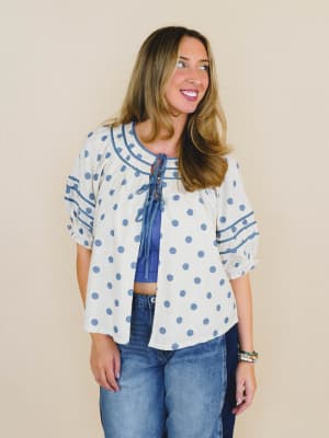 Cindy Polka Dot Blouse: undefined